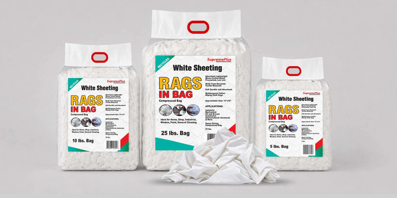 Recycled White Cotton Sheeting Rags