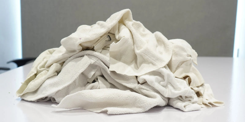 Recycled White Cotton Sweatshirt Fleece Rags