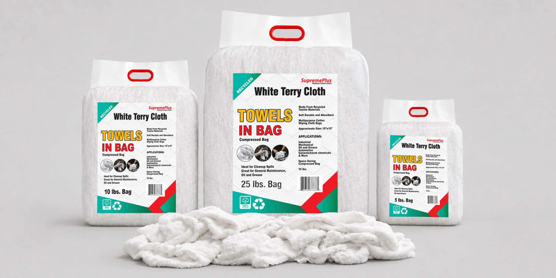 White Terry Towel | Recycled Cleaning Cloth Wholesale