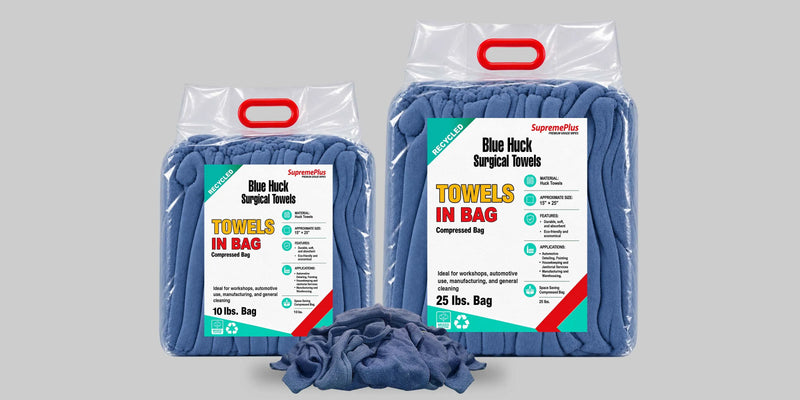 Reclaimed Blue Huck Surgical Towels