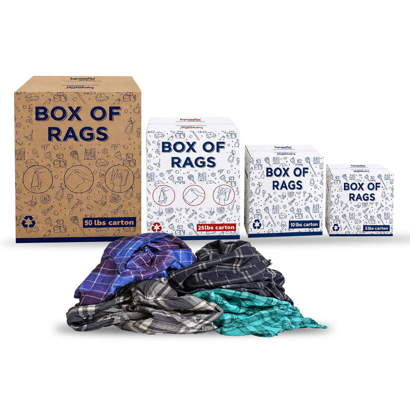 Color Flannel Cleaning Rags | Recycled Wiping Rags