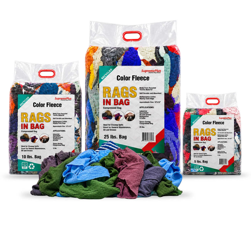 Color Cotton Sweatshirt Fleece Rags | Recycled Automotive Rags