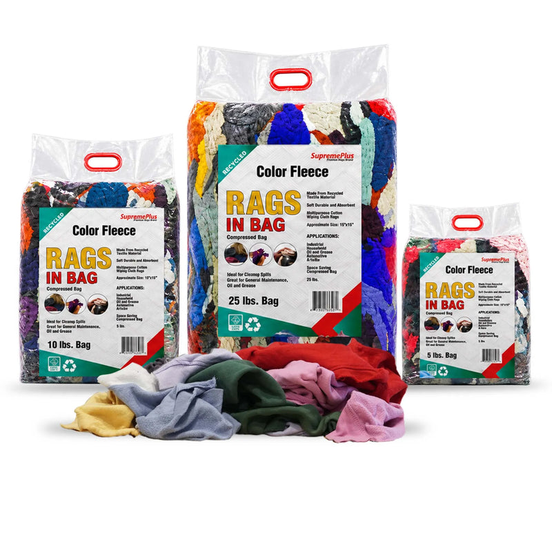 Color Cotton Sweatshirt Fleece Rags | Recycled Automotive Rags
