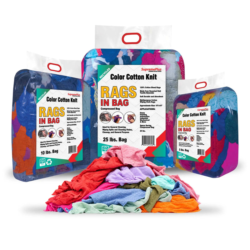 Color Cotton T-Shirt Rags | Recycled Industrial Rags