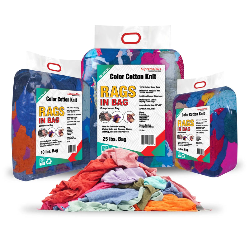 Color Cotton T-Shirt Rags | Recycled Industrial Rags