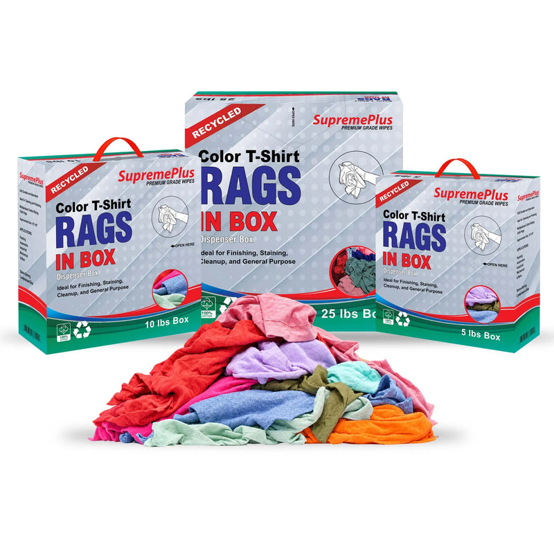 Color Cotton T-Shirt Rags | Recycled Industrial Rags
