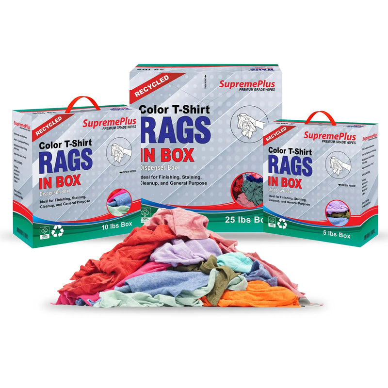 Color Cotton T-Shirt Rags | Recycled Industrial Rags