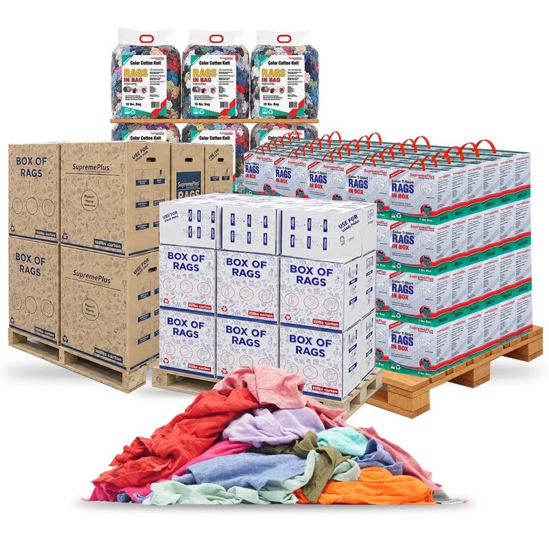 Color Cotton T-Shirt Rags | Recycled Industrial Rags