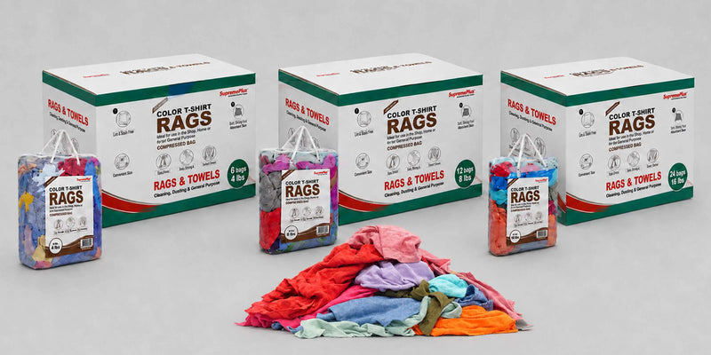 Recycled Color Cotton T-Shirt Rags | Wholesale Cleaning Rags