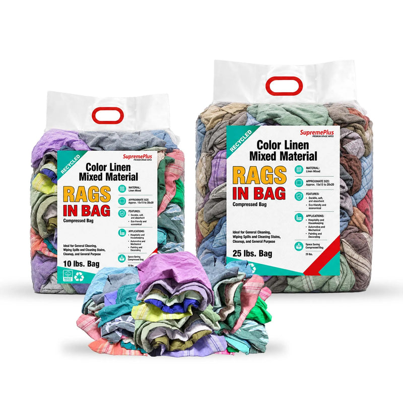 Color Linen Cleaning Rags | Recycled Industrial Rags