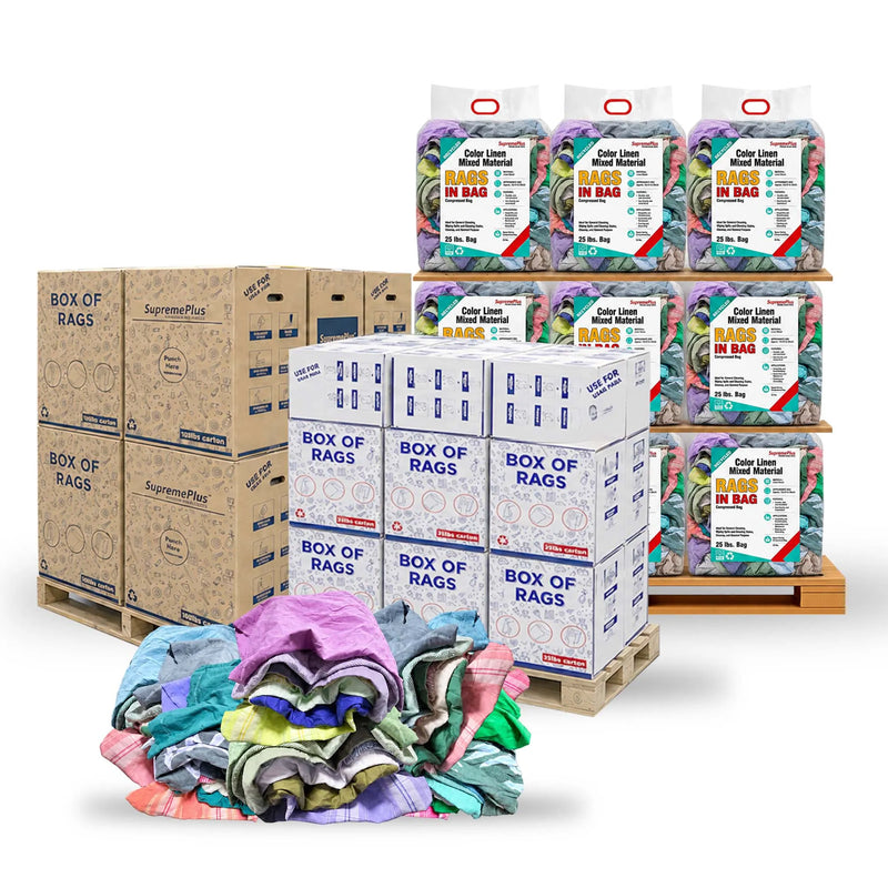 Color Linen Cleaning Rags | Recycled Industrial Rags