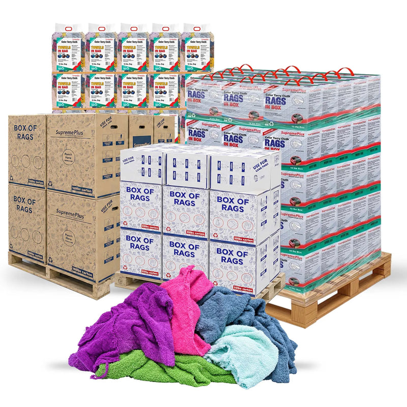 Color Terry Towel | Recycled Wiping Rags Wholesale