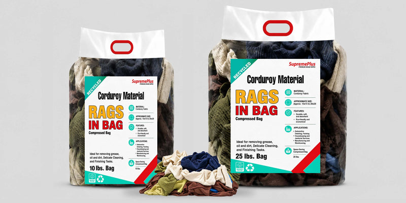 Wiping Cloth | Recycled Heavy Duty Corduroy Industrial Rags