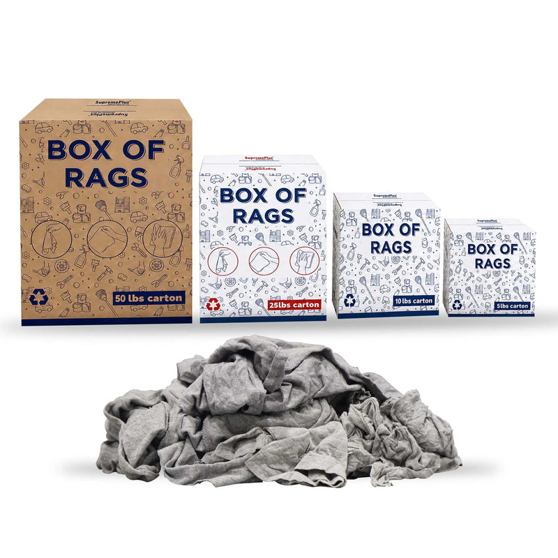 Gray Knit Cotton T-Shirt Rags | Recycled Mechanic Rags
