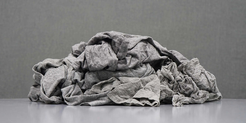 Gray Knit Cotton T-Shirt Rags | Recycled Mechanic Rags