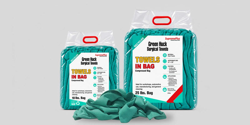 Reclaimed Green Huck Surgical Towels