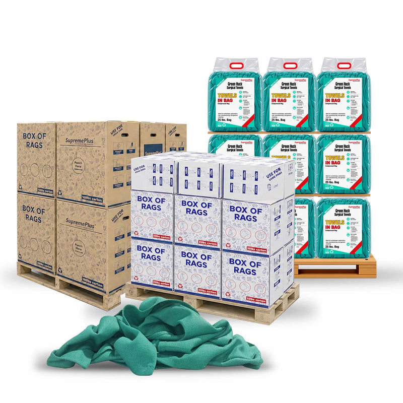 Reclaimed Green Huck Surgical Towels