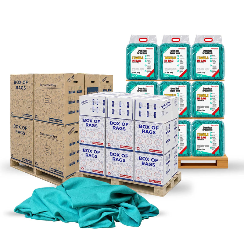 Reclaimed Green Huck Surgical Towels