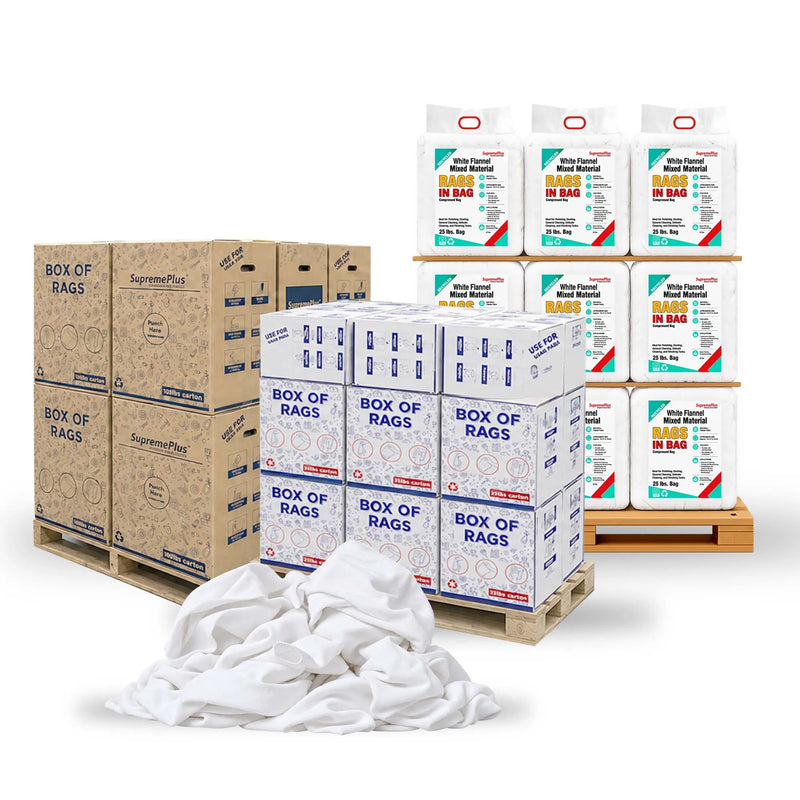 White Flannel Polishing Rags | Recycled Cleaning Cloth