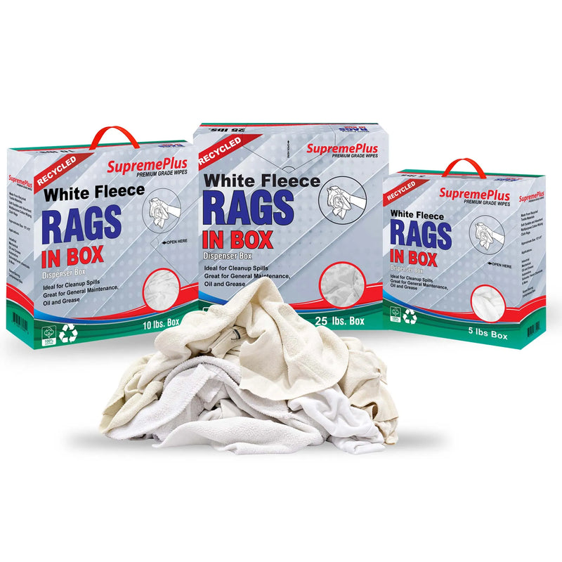 White Cotton Sweatshirt Fleece Rags | Recycled Mechanic Rags