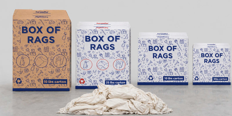 Recycled White Cotton T-Shirt Rags | Wholesale Cleaning Rags