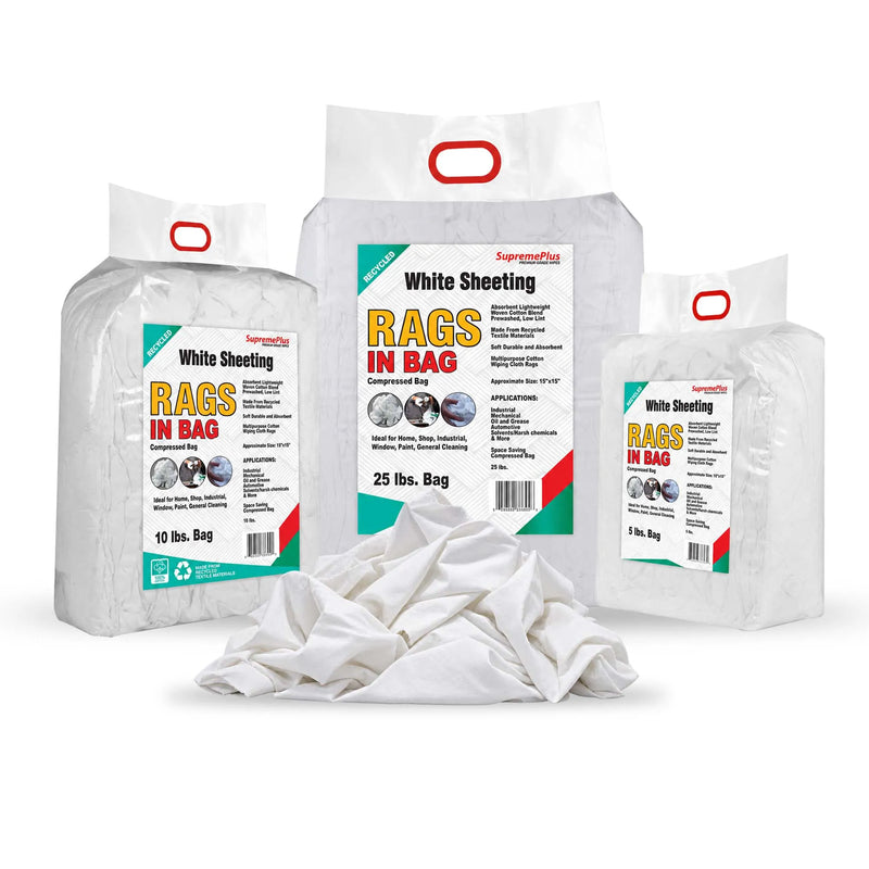 White Cotton Sheeting Rags | Recycled Cleaning Cloth