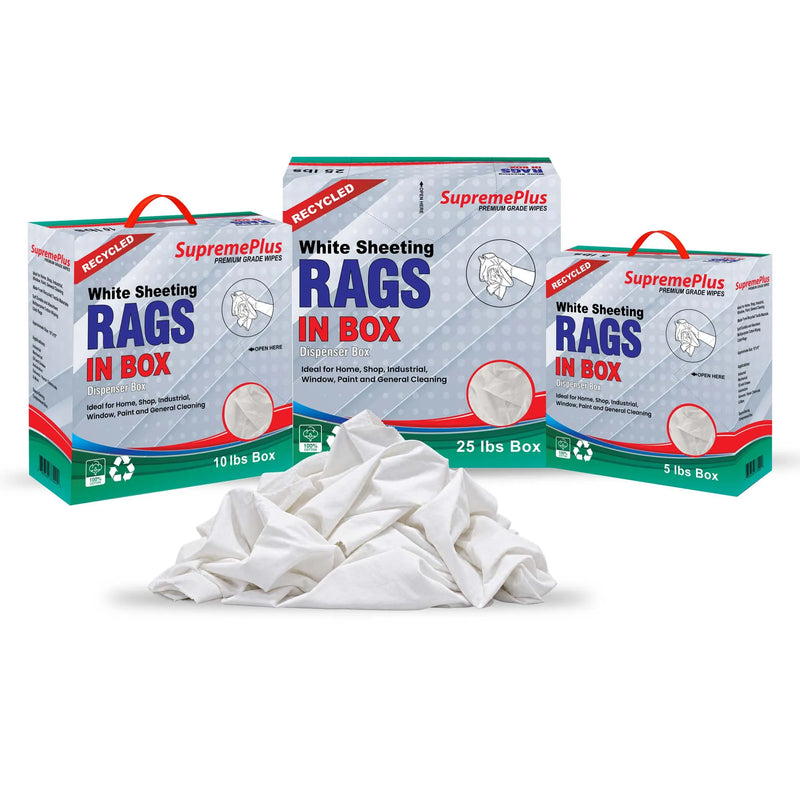 White Cotton Sheeting Rags | Recycled Cleaning Cloth