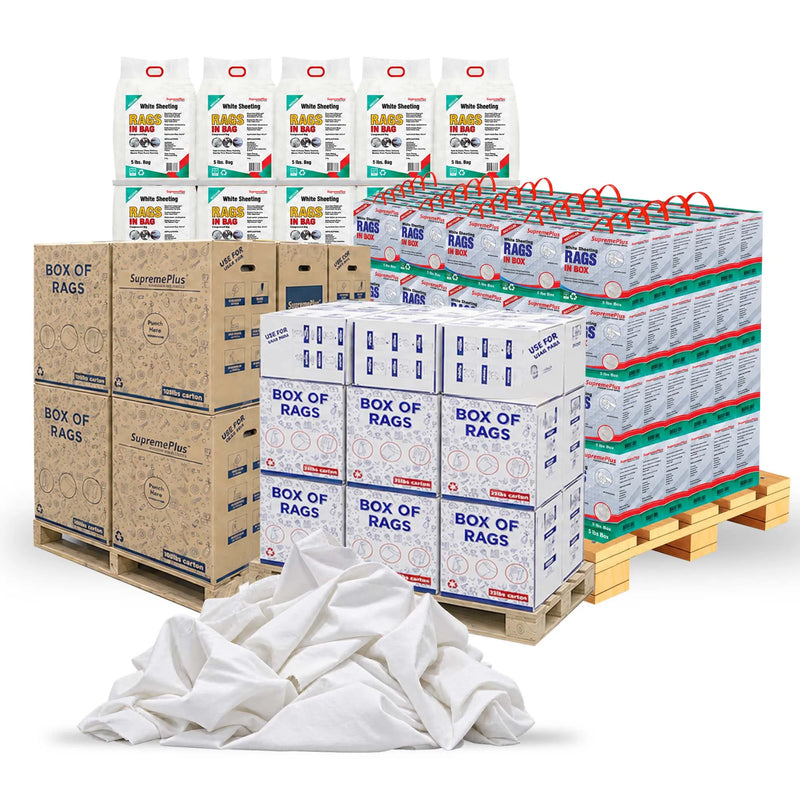 White Cotton Sheeting Rags | Recycled Cleaning Cloth