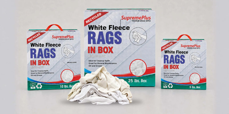 Recycled White Cotton Sweatshirt Fleece Rags