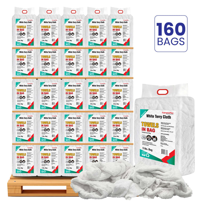 Recycled White Terry Towel Rags