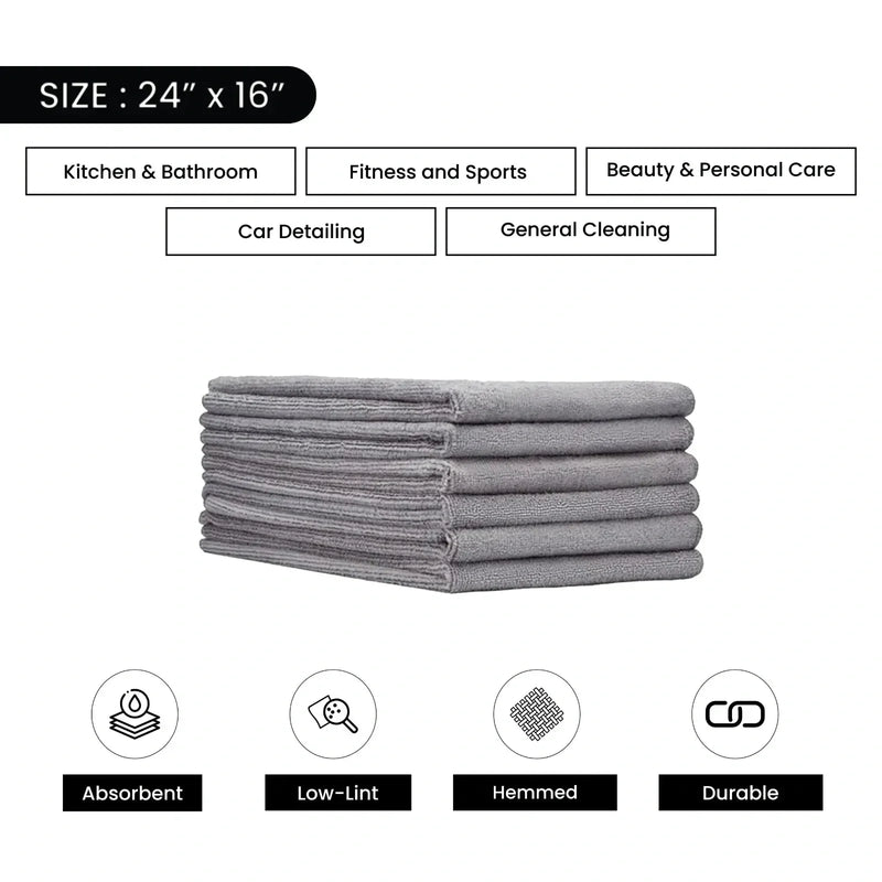Multi-Color Microfiber Hand Towels - 24"x16" - Wiping Hub