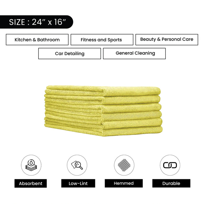 Multi-Color Microfiber Hand Towels - 24"x16" - Wiping Hub