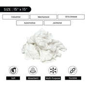 Recycled White Linen Mixed Material Cleaning Rags 675 lbs. Pallet - 27 x 25 lbs. Boxes - Wiping Hub