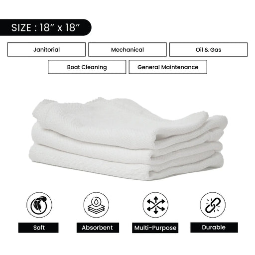 Bulk New White Heavyweight Cotton Rags - 600 lbs. Pallet - 12 x 50 lbs. Boxes - Wiping Hub