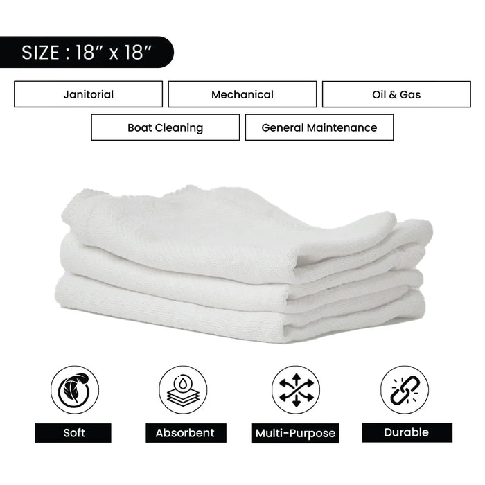 Bulk New White Heavyweight Cotton Rags - 600 lbs. Pallet - 120 x 5 lbs. Boxes - Wiping Hub