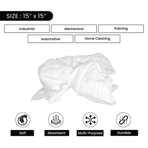 Recycled White Sweatshirt Cleaning Rags 720 lbs. Pallet - 72 x 10 lbs. Boxes - Wiping Hub