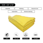 Yellow Duster - 24" x 14" - 10 Dozen - Wiping Hub