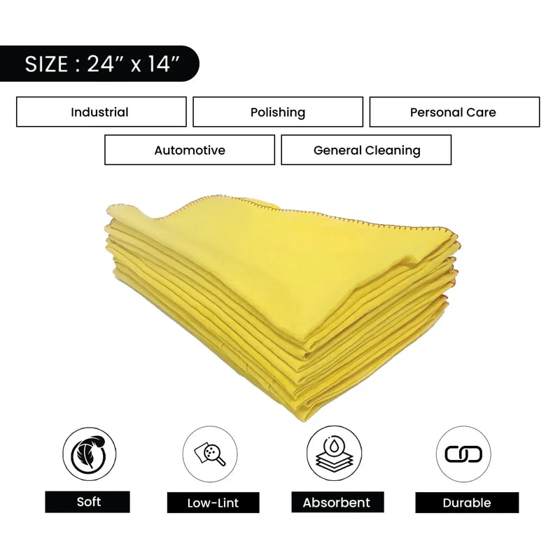 Yellow Duster - 24" x 14" - 10 Dozen - Wiping Hub