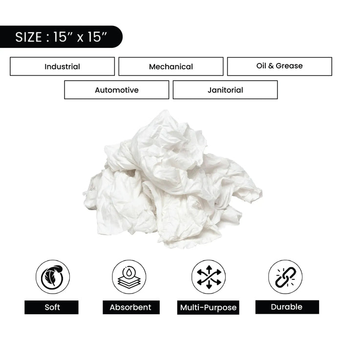 Recycled White Linen Mixed Material Cleaning Rags 600 lbs. Pallet - 12 x 50 lbs. Boxes - Wiping Hub