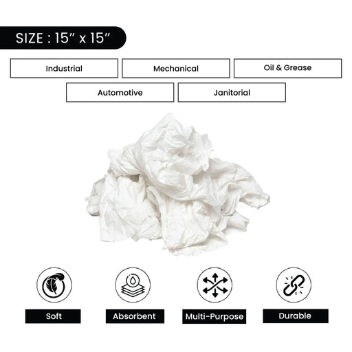 Recycled White Linen Mixed Material Cleaning Rags 1000 lbs. Pallet - 40 x 25 lbs. Bags - Wiping Hub