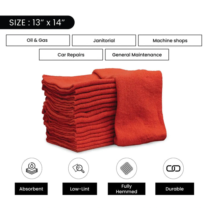 New Red Shop Towels - Bulk Buy - Wiping Hub