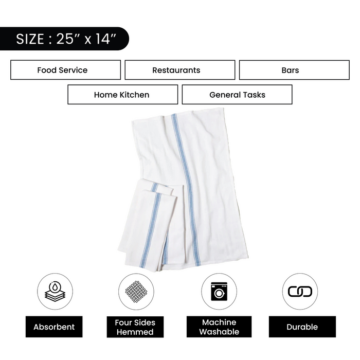 Color Stripe Heavyweight Kitchen Towel – 25 lbs. Bag 