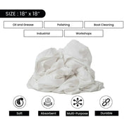 Bulk New White Flannel / Thermal Rags - 600 lbs. Pallet - 12 x 50 lbs. Boxes - Wiping Hub