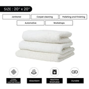 Bulk White Half Towel Cleaning Rags 20" x 20" - 675 lbs. Pallet - 27 x 25 lbs. Boxes - Wiping Hub