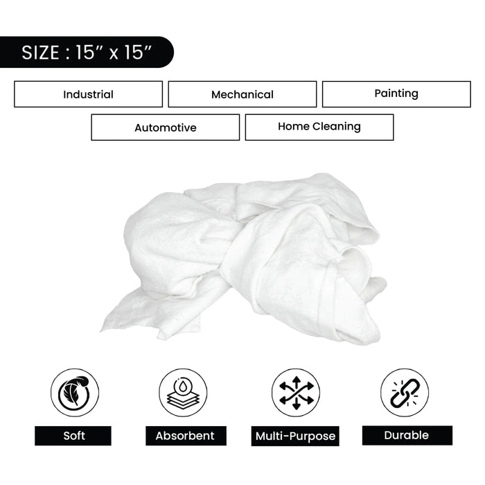 White Sweatshirt Rags 25 lbs. Box