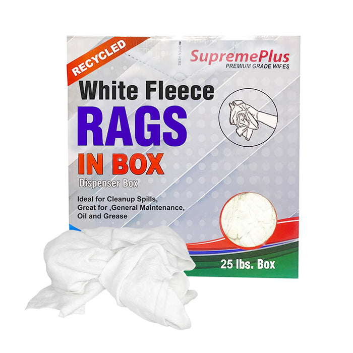 White Sweatshirt Rags 1000 lbs. Pallet - 40 x 25 lbs. Compressed Box