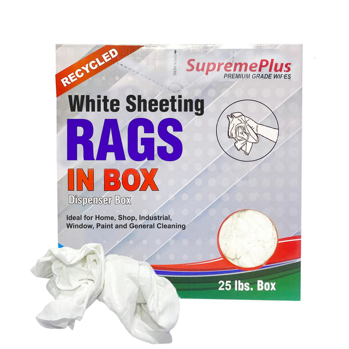 White Sheeting Rags - 1000 lbs. Pallet - 40 x 25 lbs. Compressed Boxes