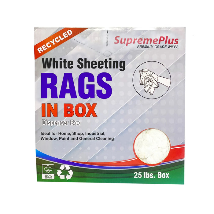 White Sheeting Rags - Wiping Hub