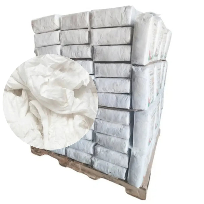 Recycled White Linen Mixed Material Cleaning Rags 1000 lbs. Pallet - 40 x 25 lbs. Bags - Wiping Hub