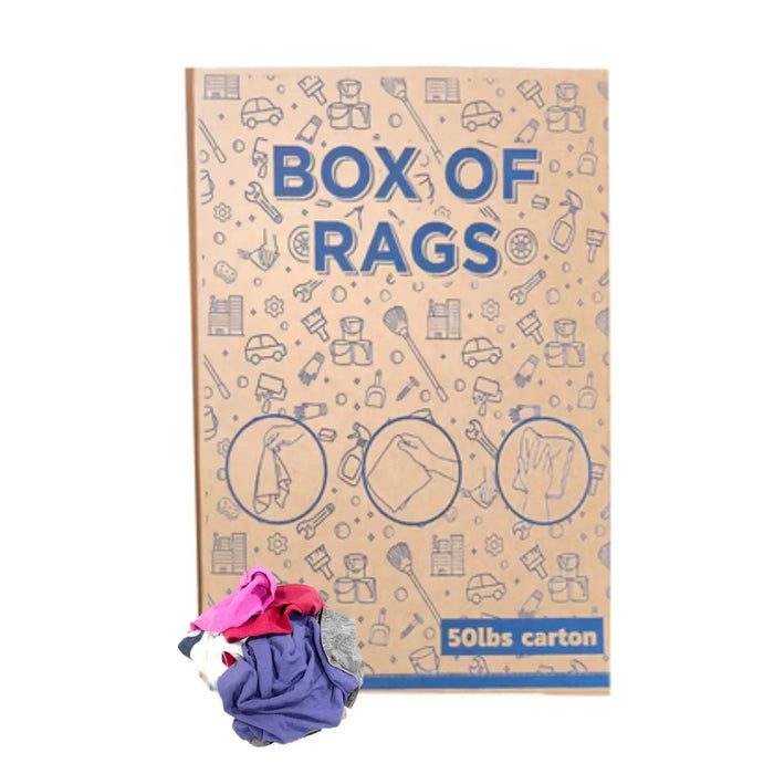 Recycled Color Linen Mixed Material Cleaning Rags 50  lbs. Box - Wiping Hub